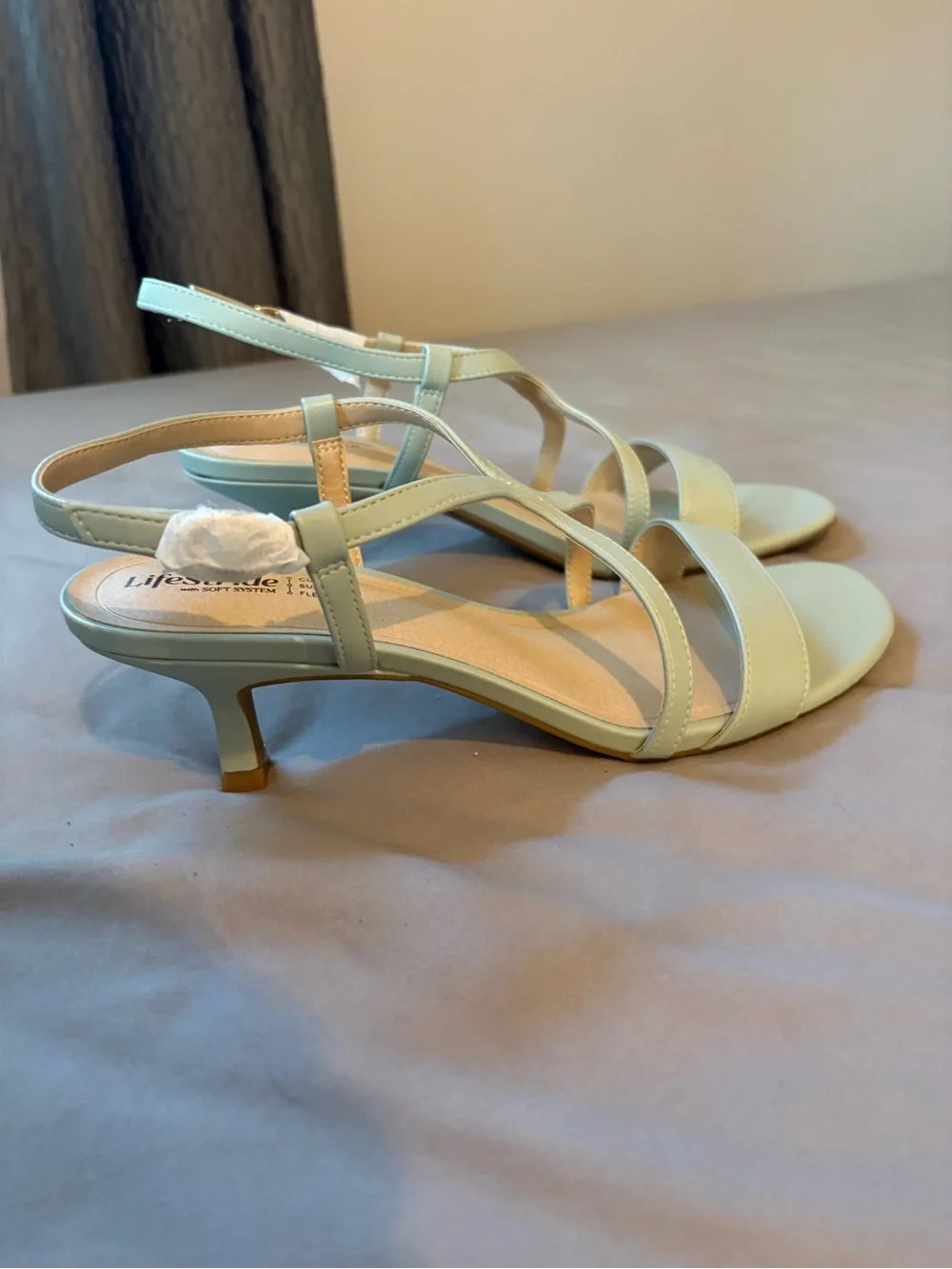 NEW Women’s Strappy Low-Kit Heel Sandals in Jade Green